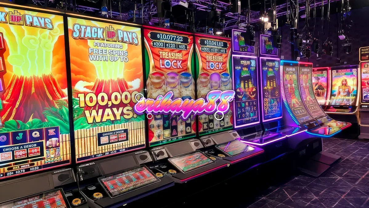 Tampilan antarmuka modern dari platform live-streamed slots yang menampilkan mesin fisik.